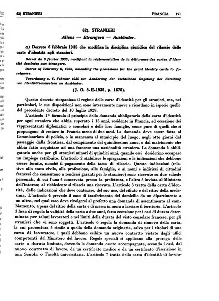 Legislazione internazionale leggi, decreti, progetti di legge