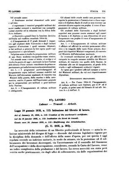 Legislazione internazionale leggi, decreti, progetti di legge