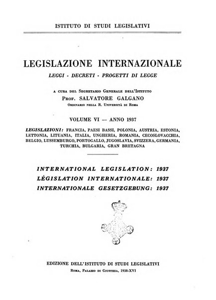 Legislazione internazionale leggi, decreti, progetti di legge