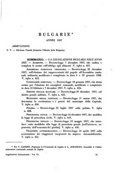 Legislazione internazionale leggi, decreti, progetti di legge