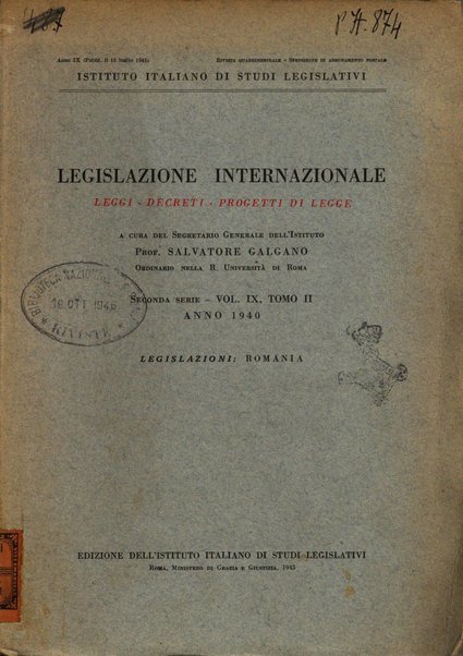 Legislazione internazionale leggi, decreti, progetti di legge