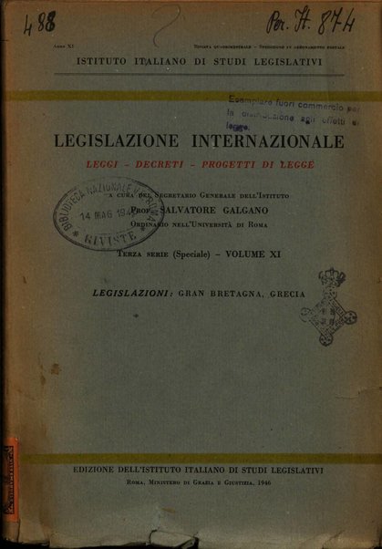 Legislazione internazionale leggi, decreti, progetti di legge