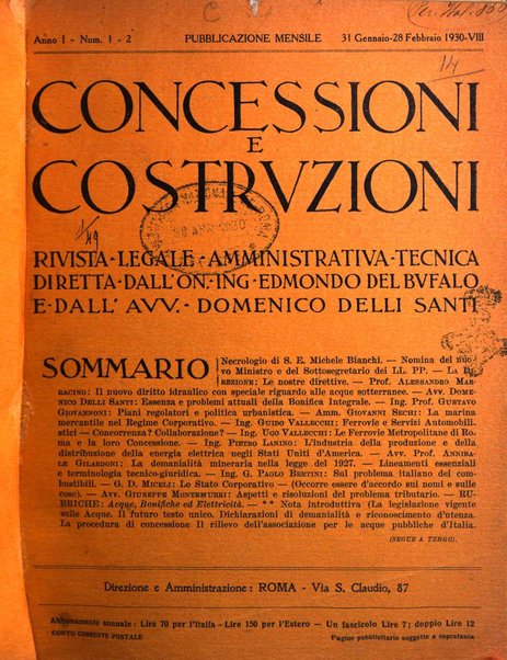 Concessioni e costruzioni rivista legale, amministrativa, tecnica