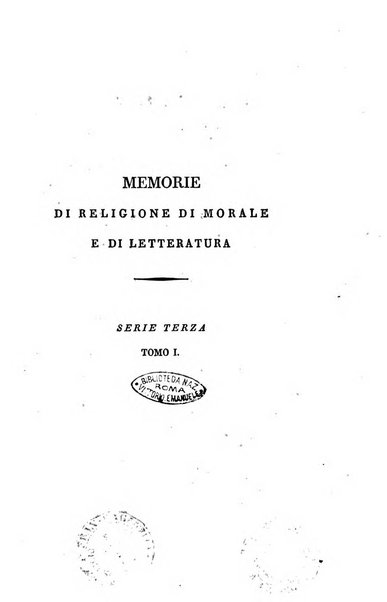 Memorie di religione, di morale e di letteratura