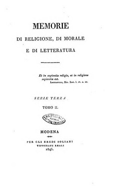 Memorie di religione, di morale e di letteratura