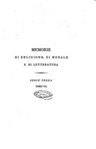 Memorie di religione, di morale e di letteratura