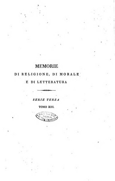 Memorie di religione, di morale e di letteratura