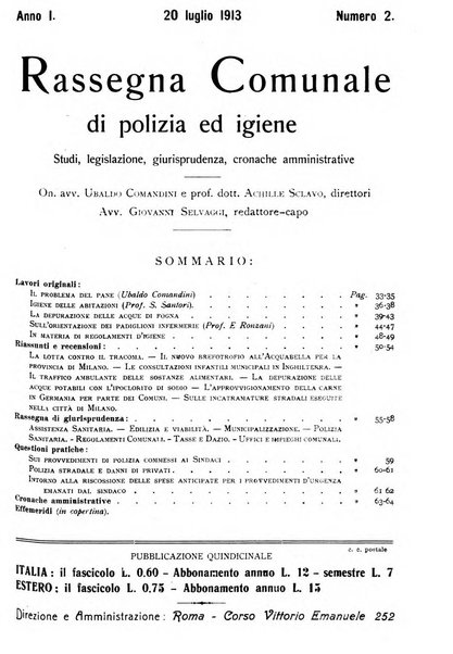 Rassegna comunale di polizia ed igiene studi, legislazione, giurisprudenza, cronache amministrative