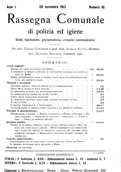 Rassegna comunale di polizia ed igiene studi, legislazione, giurisprudenza, cronache amministrative