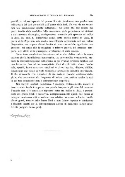 Archivio per lo studio della fisiopatologia e clinica del ricambio rassegna bimestrale