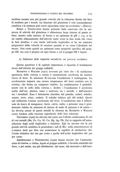 Archivio per lo studio della fisiopatologia e clinica del ricambio rassegna bimestrale