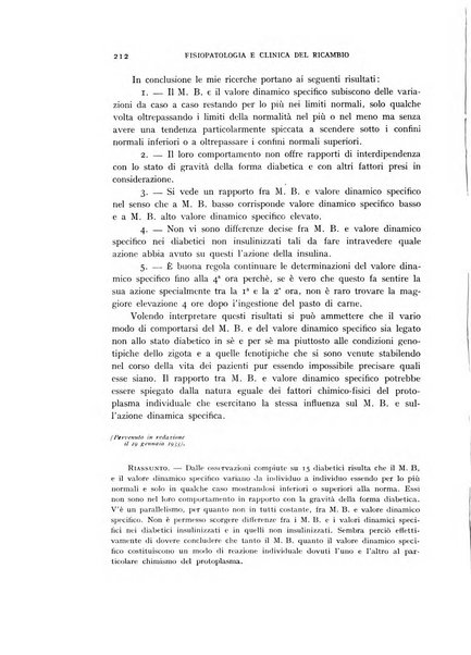 Archivio per lo studio della fisiopatologia e clinica del ricambio rassegna bimestrale