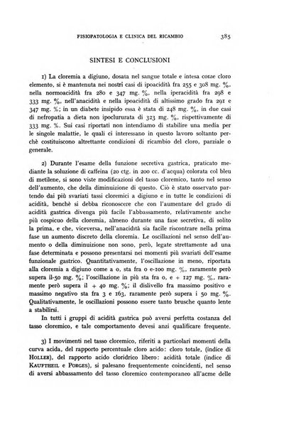 Archivio per lo studio della fisiopatologia e clinica del ricambio rassegna bimestrale