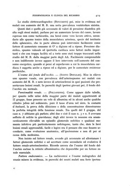 Archivio per lo studio della fisiopatologia e clinica del ricambio rassegna bimestrale