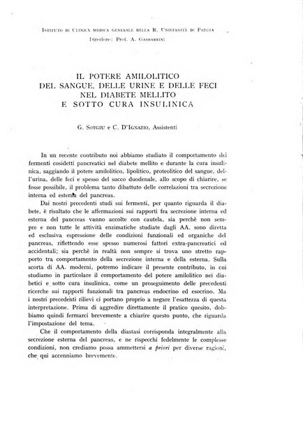 Archivio per lo studio della fisiopatologia e clinica del ricambio rassegna bimestrale