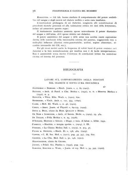 Archivio per lo studio della fisiopatologia e clinica del ricambio rassegna bimestrale