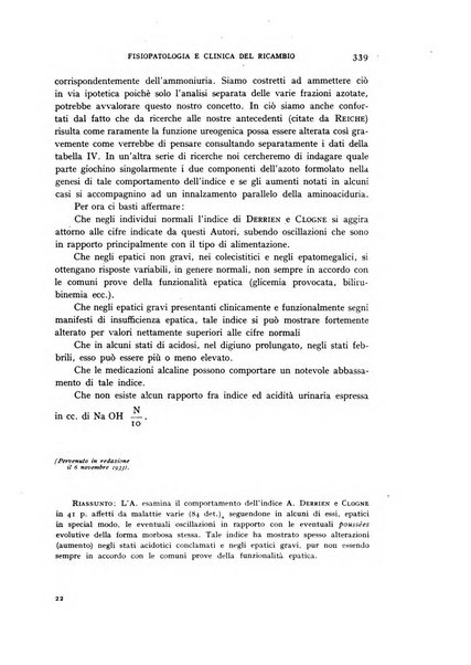 Archivio per lo studio della fisiopatologia e clinica del ricambio rassegna bimestrale