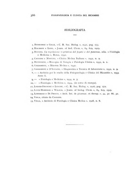 Archivio per lo studio della fisiopatologia e clinica del ricambio rassegna bimestrale