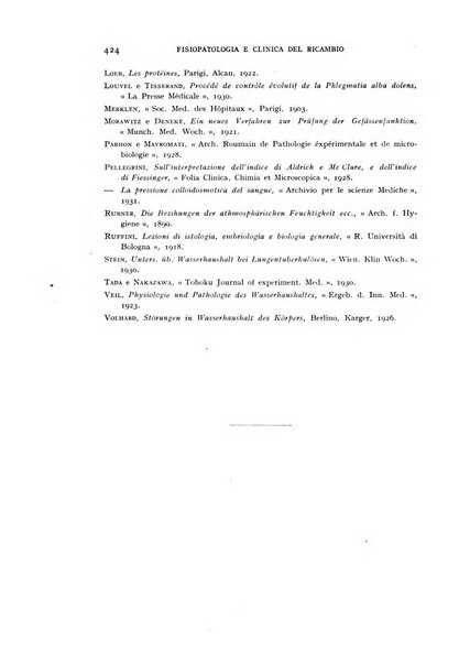 Archivio per lo studio della fisiopatologia e clinica del ricambio rassegna bimestrale