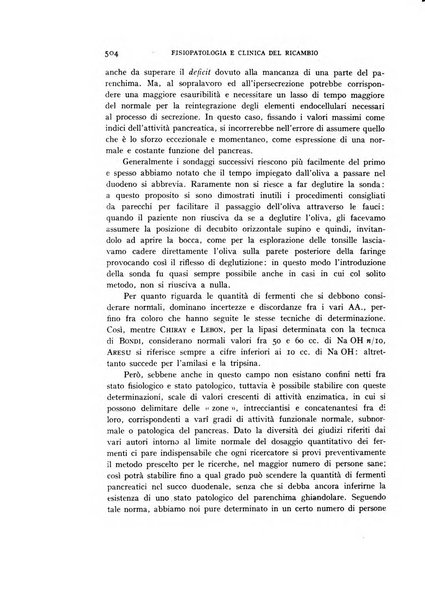 Archivio per lo studio della fisiopatologia e clinica del ricambio rassegna bimestrale