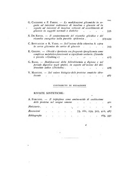 Archivio per lo studio della fisiopatologia e clinica del ricambio rassegna bimestrale