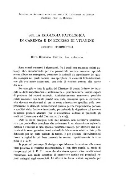 Archivio per lo studio della fisiopatologia e clinica del ricambio rassegna bimestrale