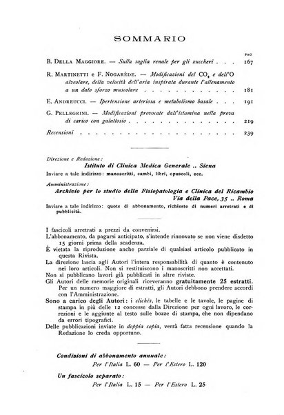 Archivio per lo studio della fisiopatologia e clinica del ricambio rassegna bimestrale