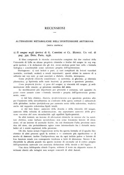 Archivio per lo studio della fisiopatologia e clinica del ricambio rassegna bimestrale