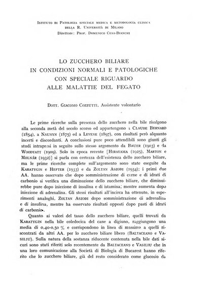 Archivio per lo studio della fisiopatologia e clinica del ricambio rassegna bimestrale