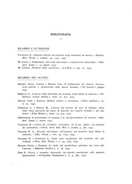 Archivio per lo studio della fisiopatologia e clinica del ricambio rassegna bimestrale