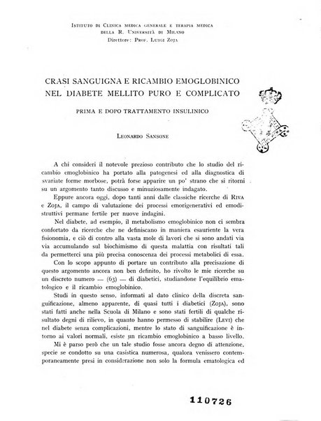 Archivio per lo studio della fisiopatologia e clinica del ricambio rassegna bimestrale