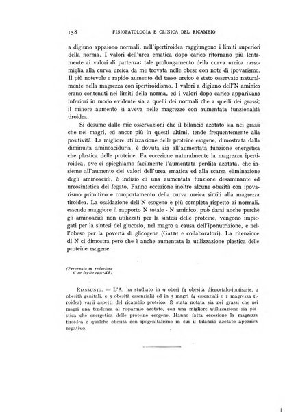 Archivio per lo studio della fisiopatologia e clinica del ricambio rassegna bimestrale