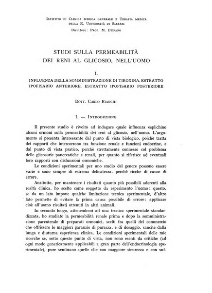 Archivio per lo studio della fisiopatologia e clinica del ricambio rassegna bimestrale