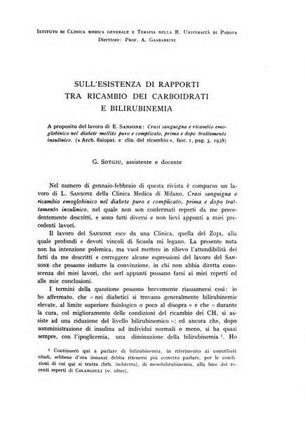 Archivio per lo studio della fisiopatologia e clinica del ricambio rassegna bimestrale