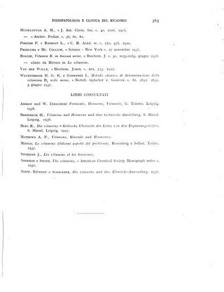 Archivio per lo studio della fisiopatologia e clinica del ricambio rassegna bimestrale