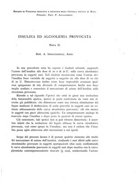 Archivio per lo studio della fisiopatologia e clinica del ricambio rassegna bimestrale