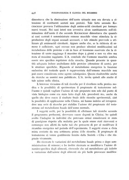 Archivio per lo studio della fisiopatologia e clinica del ricambio rassegna bimestrale