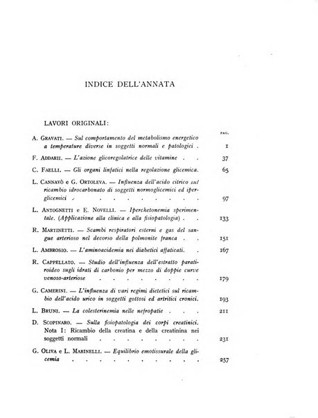 Archivio per lo studio della fisiopatologia e clinica del ricambio rassegna bimestrale