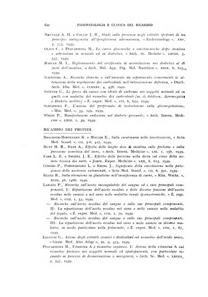 Archivio per lo studio della fisiopatologia e clinica del ricambio rassegna bimestrale