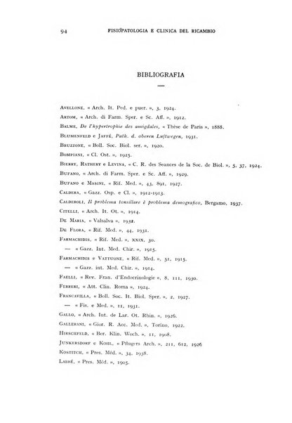 Archivio per lo studio della fisiopatologia e clinica del ricambio rassegna bimestrale