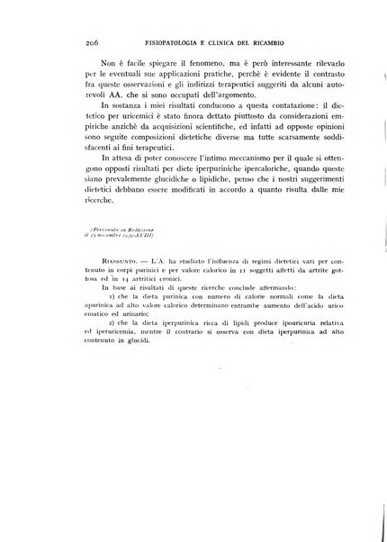 Archivio per lo studio della fisiopatologia e clinica del ricambio rassegna bimestrale