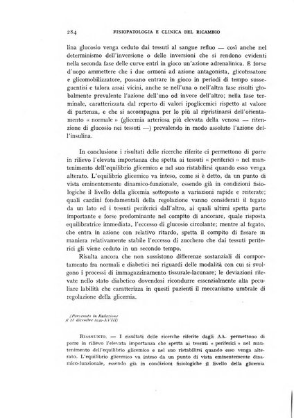 Archivio per lo studio della fisiopatologia e clinica del ricambio rassegna bimestrale