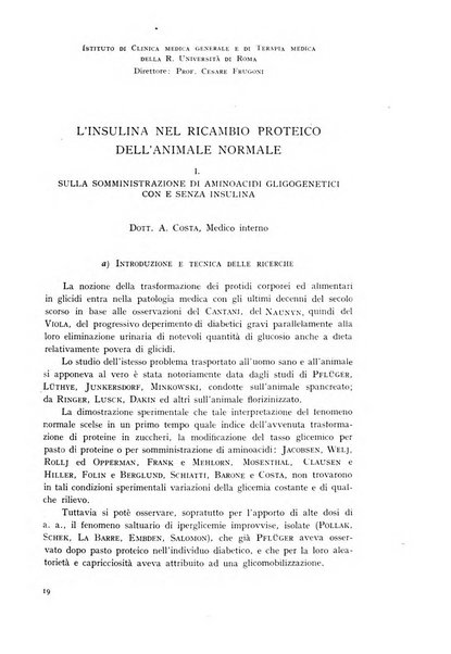 Archivio per lo studio della fisiopatologia e clinica del ricambio rassegna bimestrale