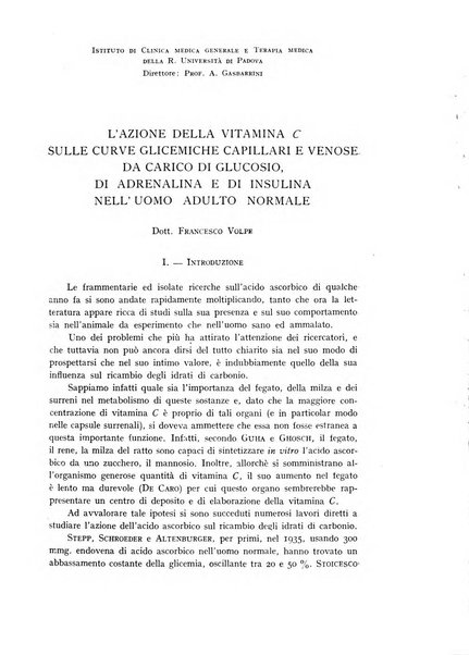 Archivio per lo studio della fisiopatologia e clinica del ricambio rassegna bimestrale