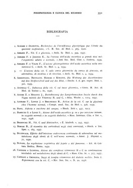 Archivio per lo studio della fisiopatologia e clinica del ricambio rassegna bimestrale