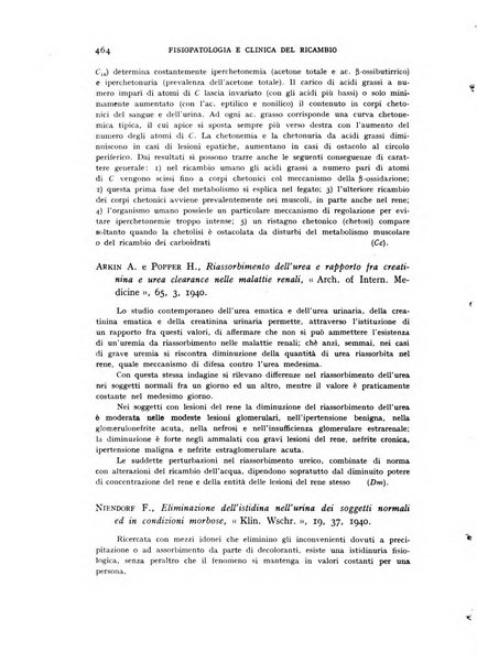 Archivio per lo studio della fisiopatologia e clinica del ricambio rassegna bimestrale