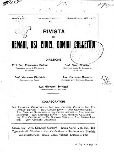 Rivista dei demani, usi civici, domini collettivi