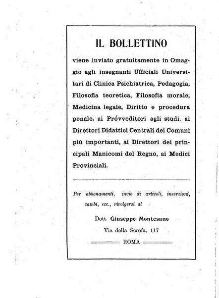 L'assistenza dei minorenni anormali bollettino della Scuola magistrale ortofrenica