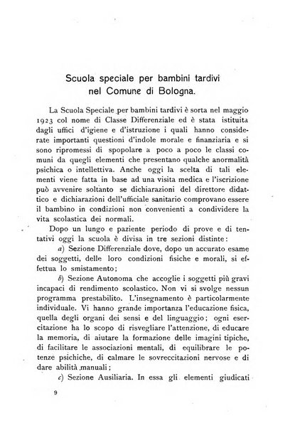 L'assistenza dei minorenni anormali bollettino della Scuola magistrale ortofrenica