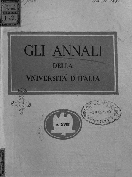 Gli annali della università d'Italia rivista bimestrale dell'istruzione superiore